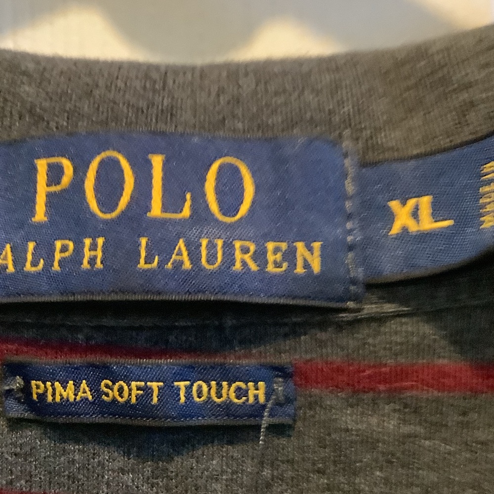 Polo by Ralph Lauren Men's Polo Shirt - Dark Blue and Burgundy - Picture 2 of 9